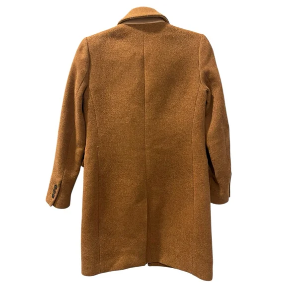 J. Crew Wool Size 0 Women's Single Breasted Top Coat Jacket Brown Long Sleeve - Picture 5 of 9